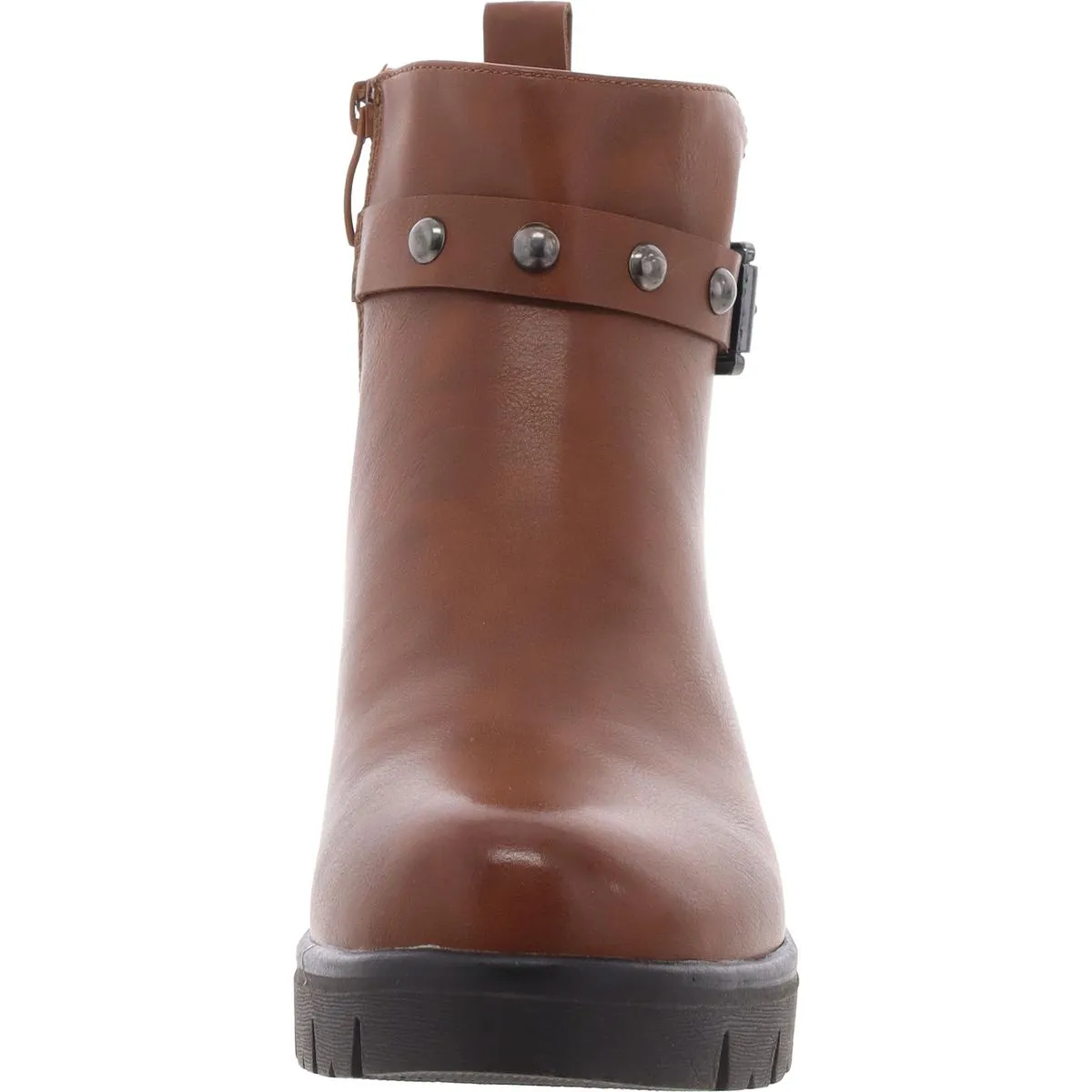 Womens Faux Leather Studded Booties