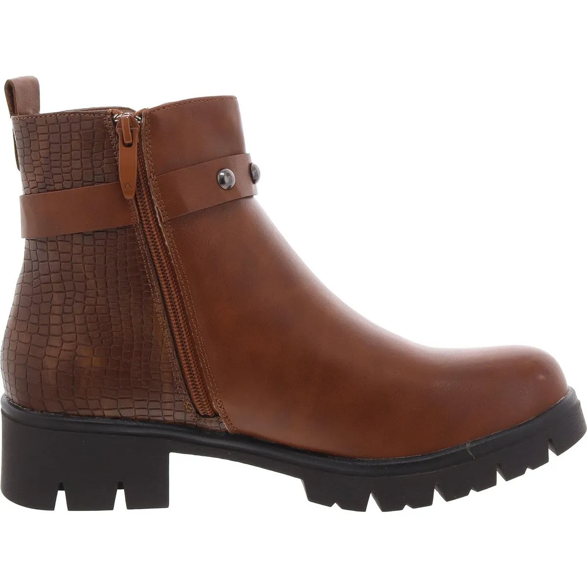 Womens Faux Leather Studded Booties