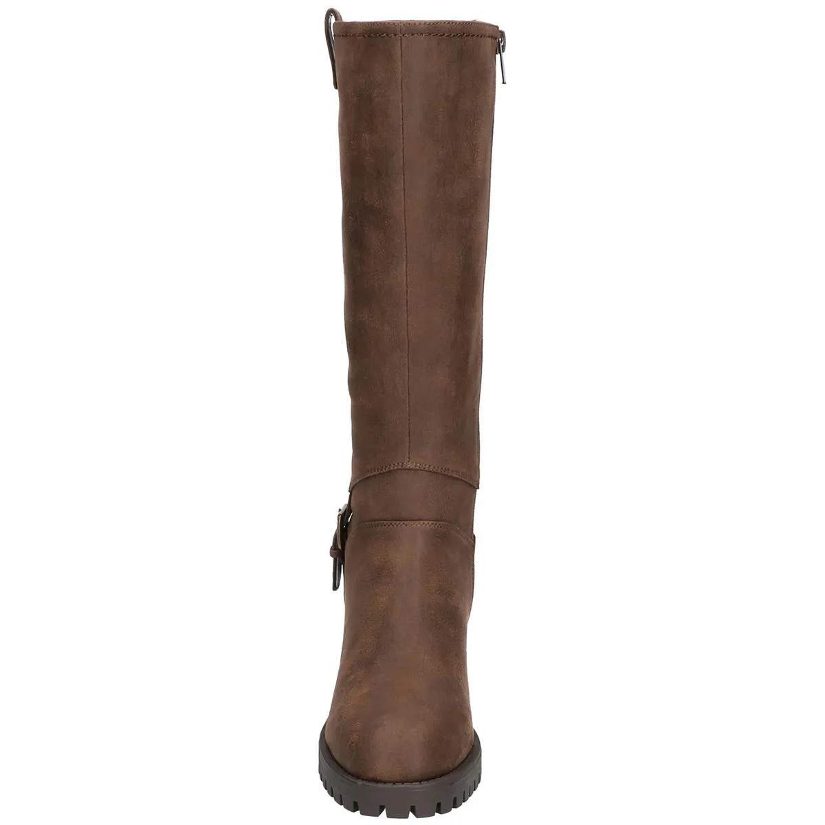 Womens Faux Leather Zipper Knee-High Boots