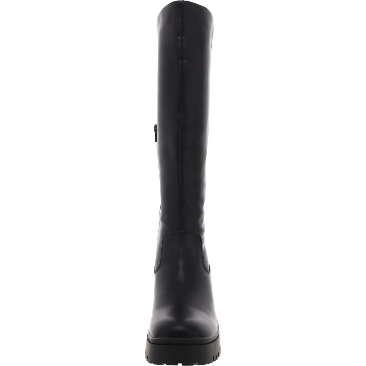 Womens Faux Leather Zipper Knee-High Boots