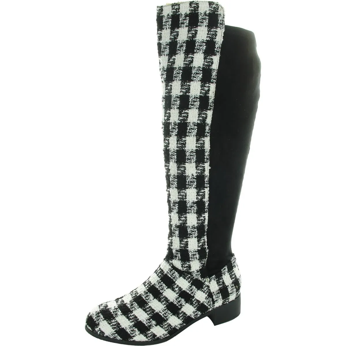 Womens Houndstooth Knee-High Boots
