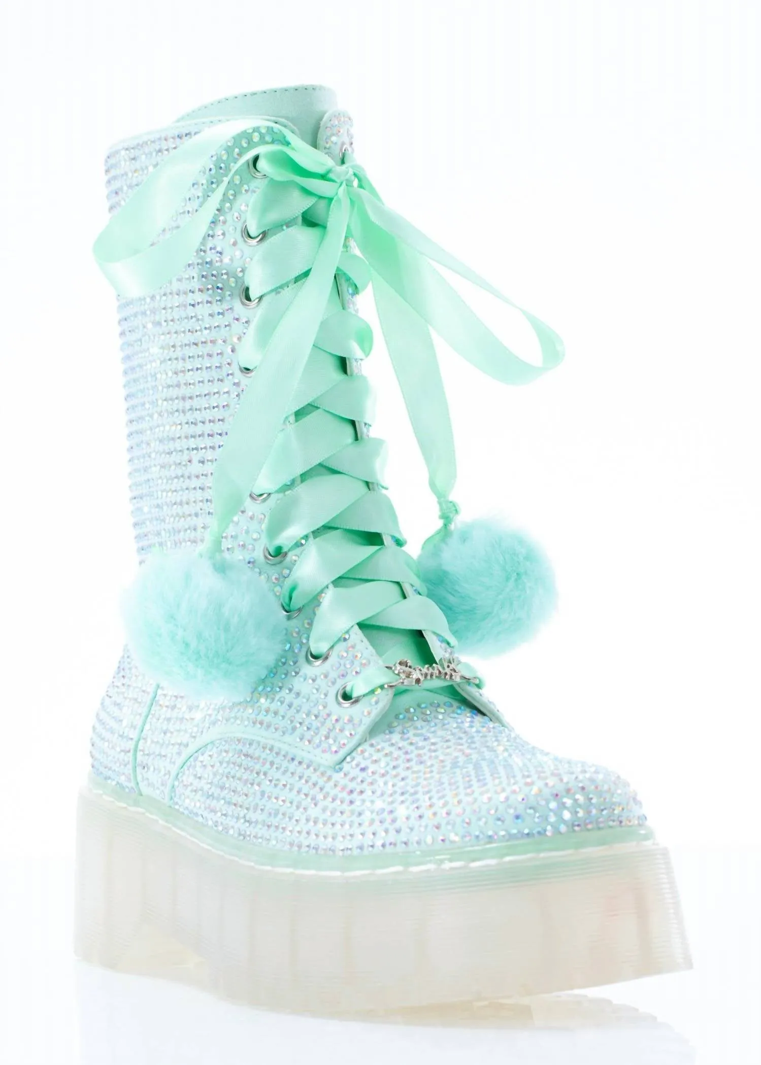 Women's Jade Combat Boot In Mint