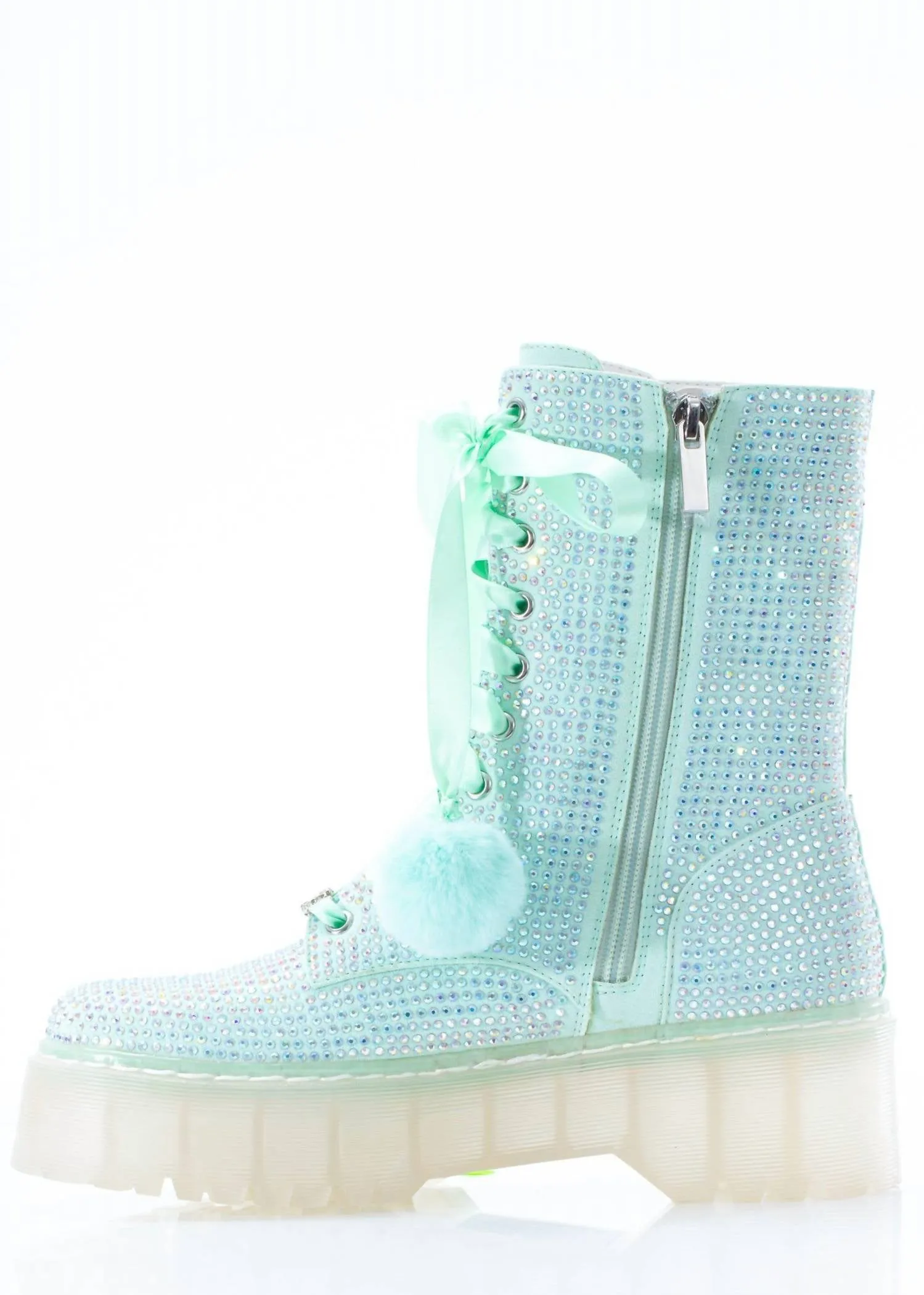 Women's Jade Combat Boot In Mint