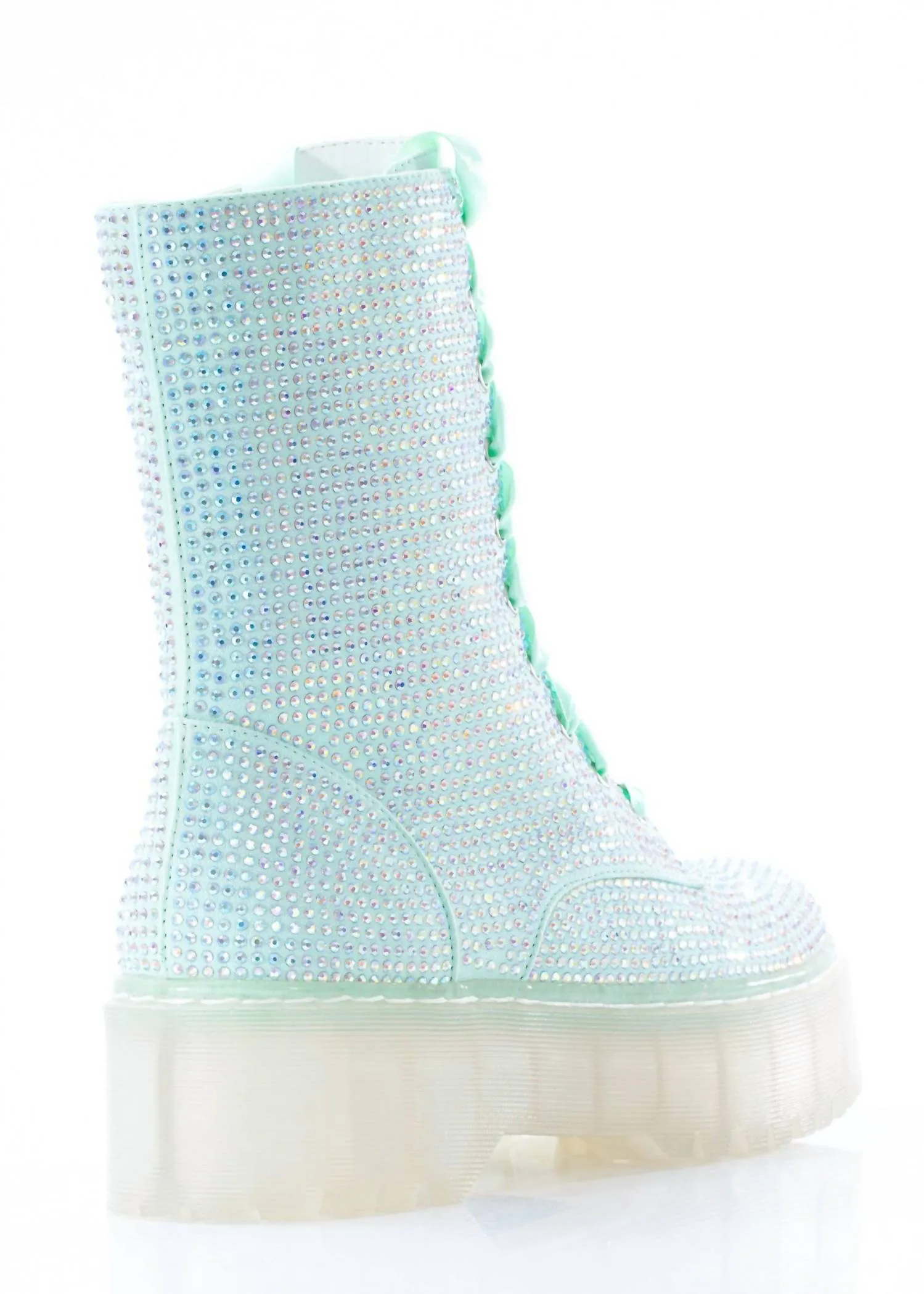 Women's Jade Combat Boot In Mint