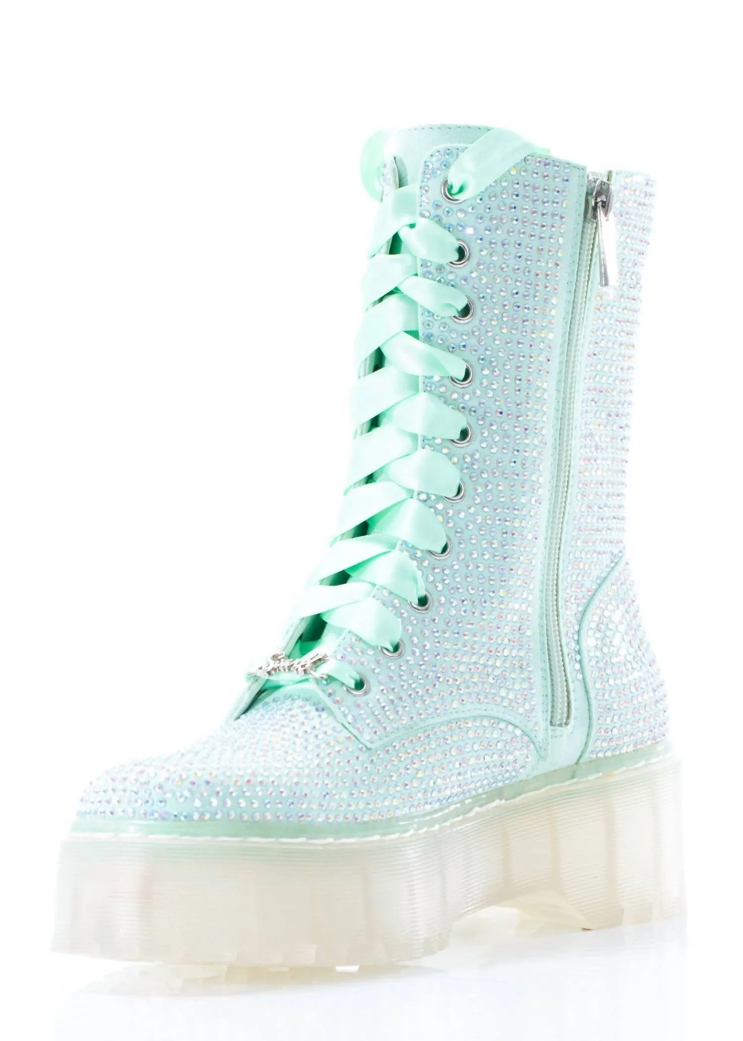 Women's Jade Combat Boot In Mint