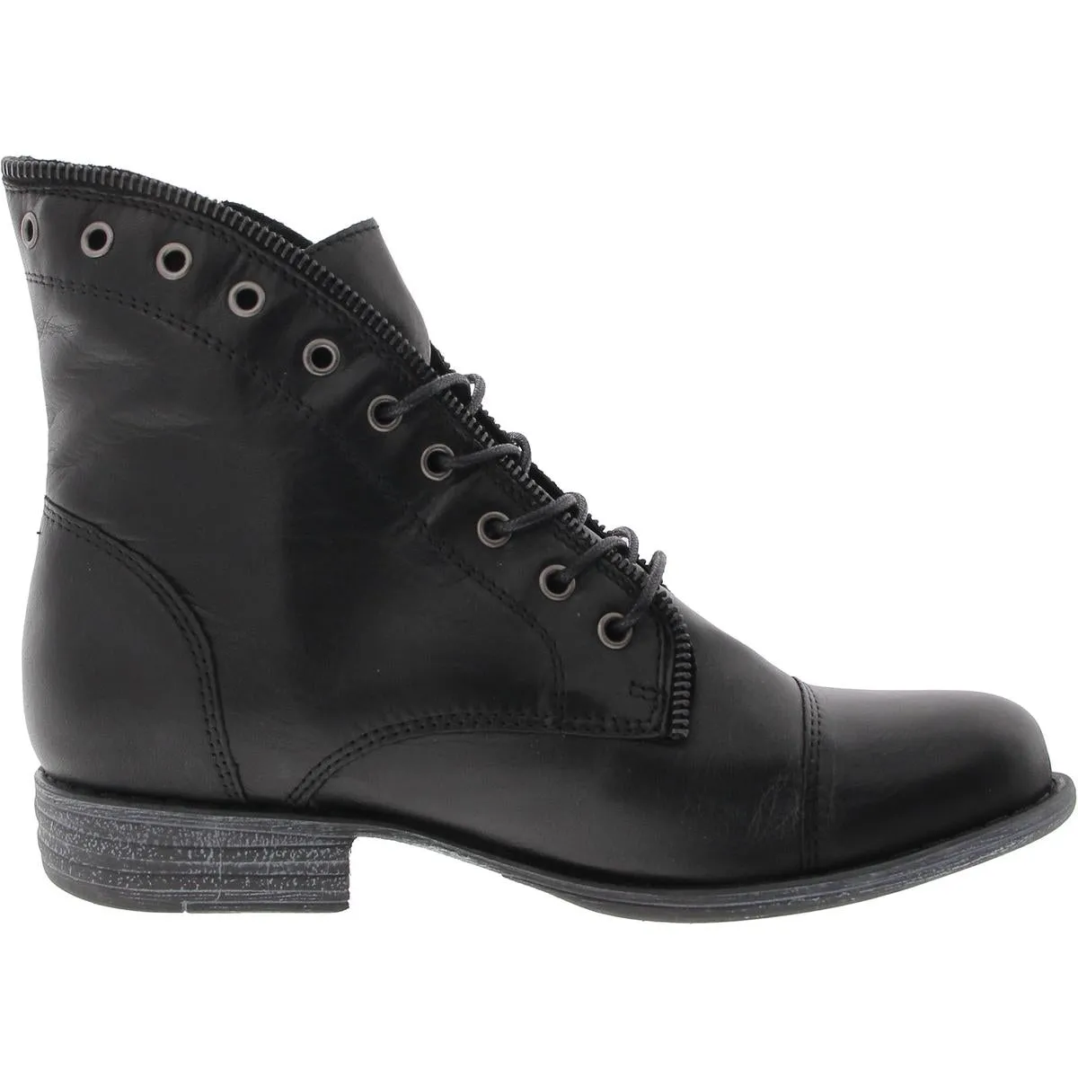 Womens Lace-Up Leather Ankle Boots