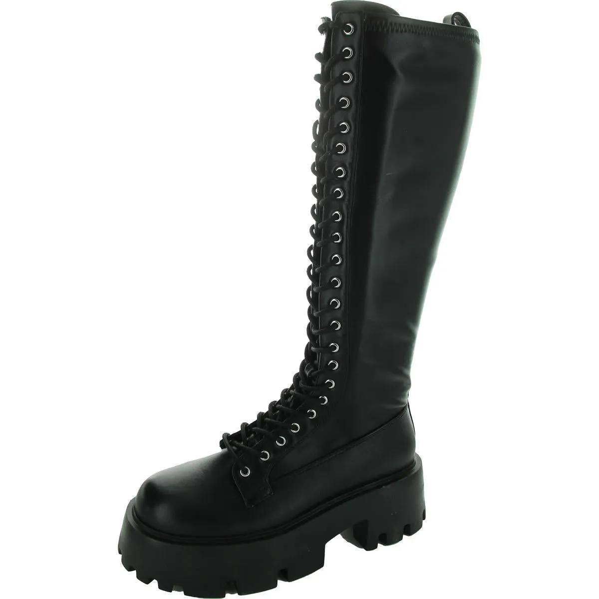 Womens Lace-Up Man Made Knee-High Boots