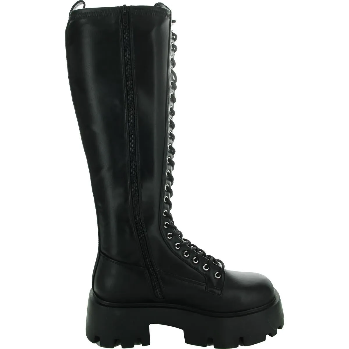 Womens Lace-Up Man Made Knee-High Boots