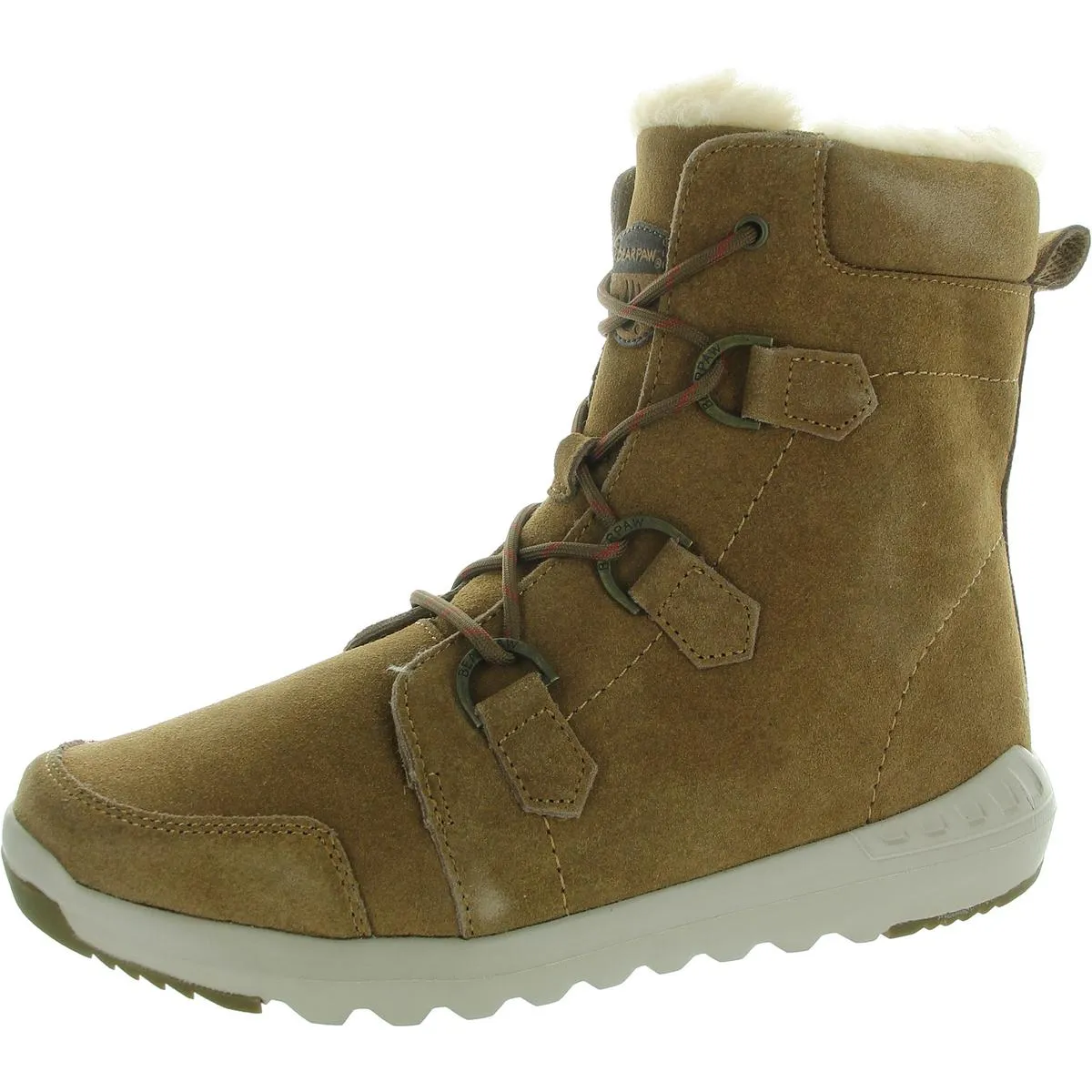 Womens Lace-Up Polyester Mid-Calf Boots