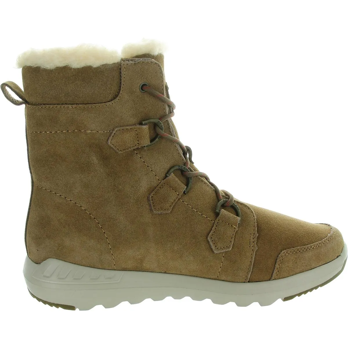 Womens Lace-Up Polyester Mid-Calf Boots