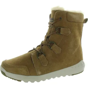 Womens Lace-Up Polyester Mid-Calf Boots
