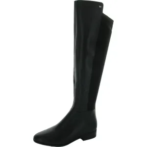 Womens Mixed Media Faux Leather Knee-High Boots
