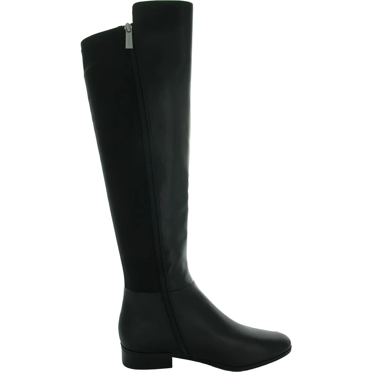 Womens Mixed Media Faux Leather Knee-High Boots