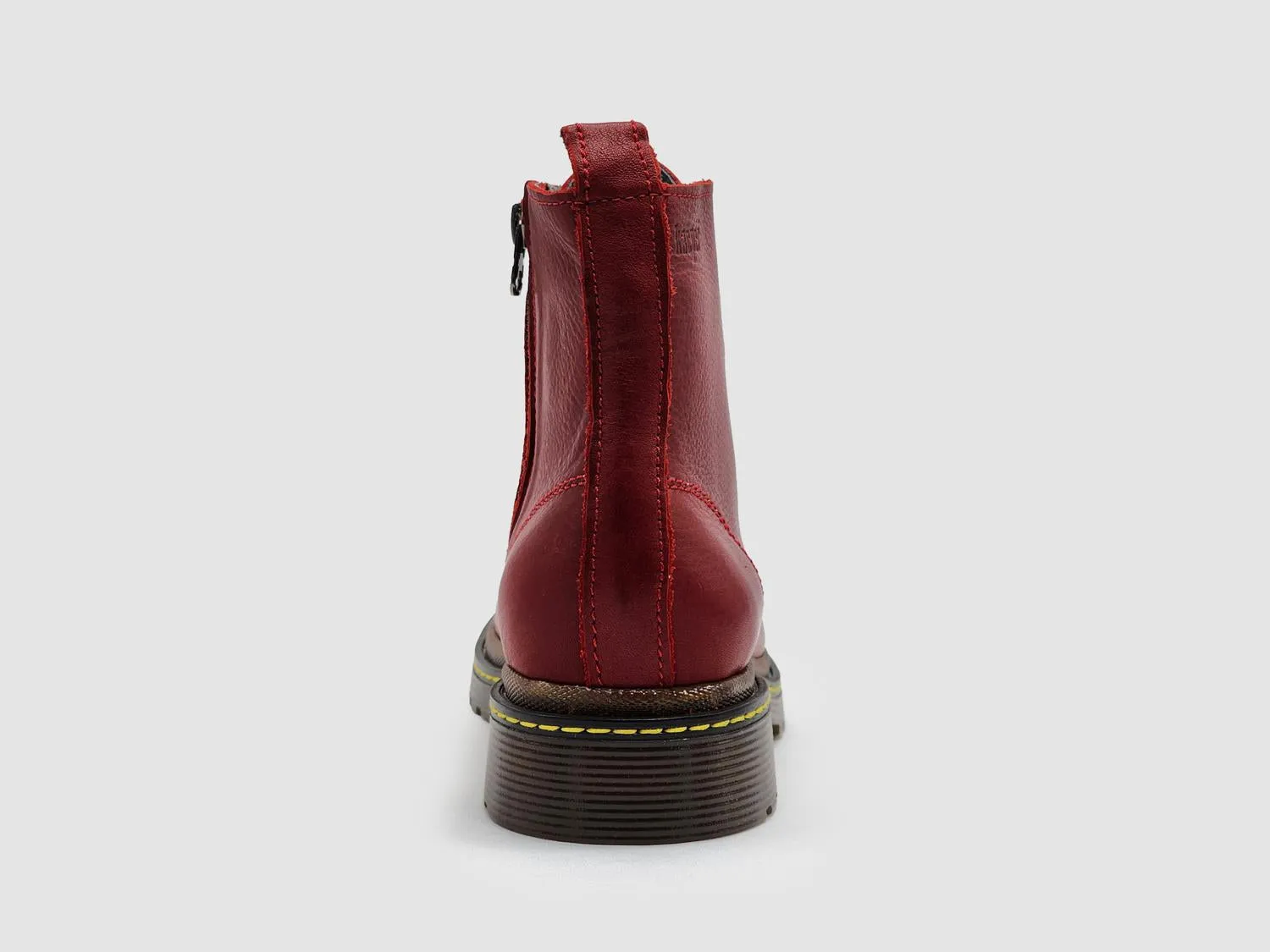 Women's Premium Leather Zip-Up Boots In Red
