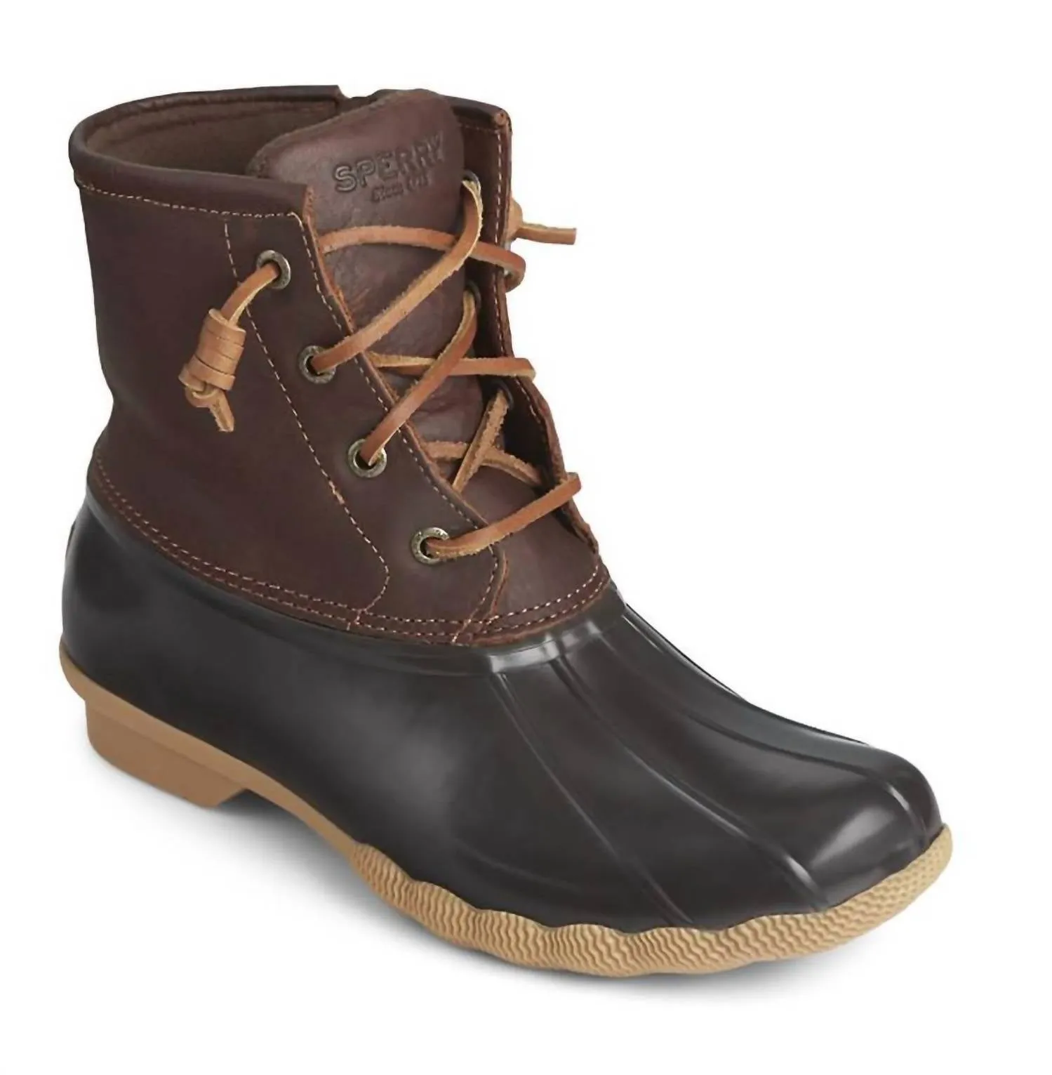 Women's Saltwater Duck Boot In Tan/dark Brown