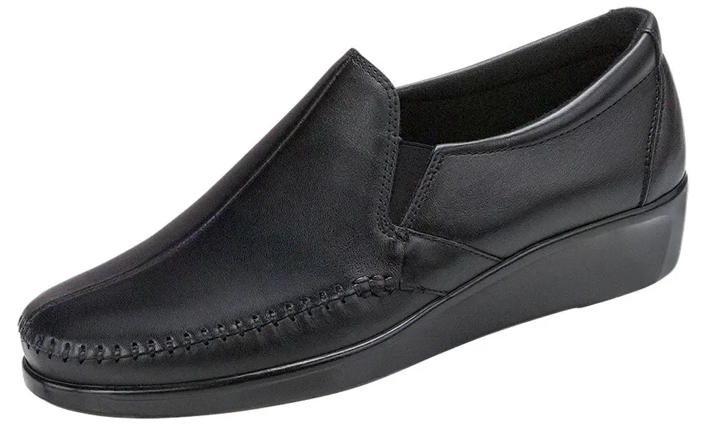 Womens SAS Dream  Sleek Leather Slip-On with Cushioning & Flexibility