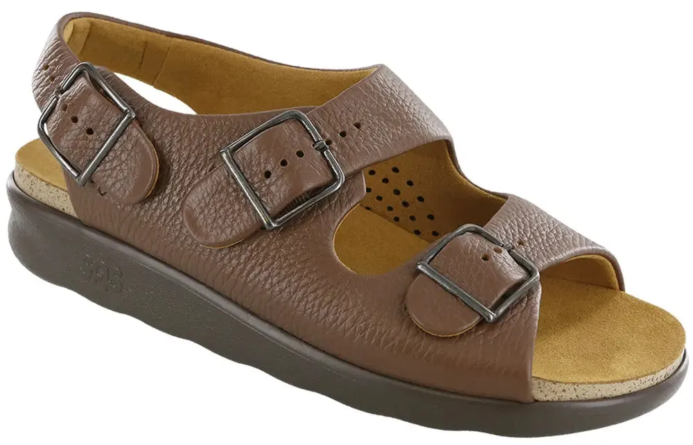 Womens SAS Relaxed  Adjustable Leather Sandal with Soft Cushioning