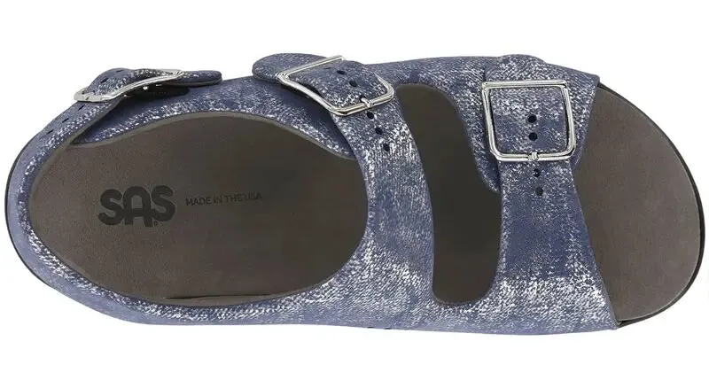Womens SAS Relaxed  Adjustable Leather Sandal with Soft Cushioning
