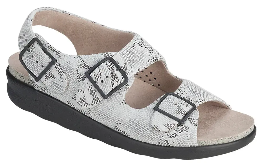 Womens SAS Relaxed  Adjustable Leather Sandal with Soft Cushioning
