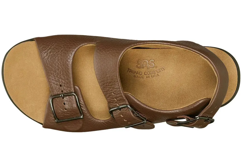 Womens SAS Relaxed  Adjustable Leather Sandal with Soft Cushioning