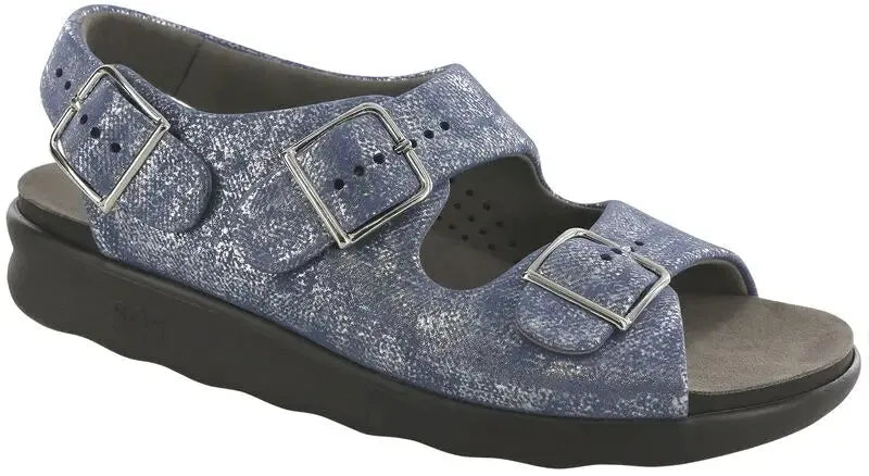 Womens SAS Relaxed  Adjustable Leather Sandal with Soft Cushioning