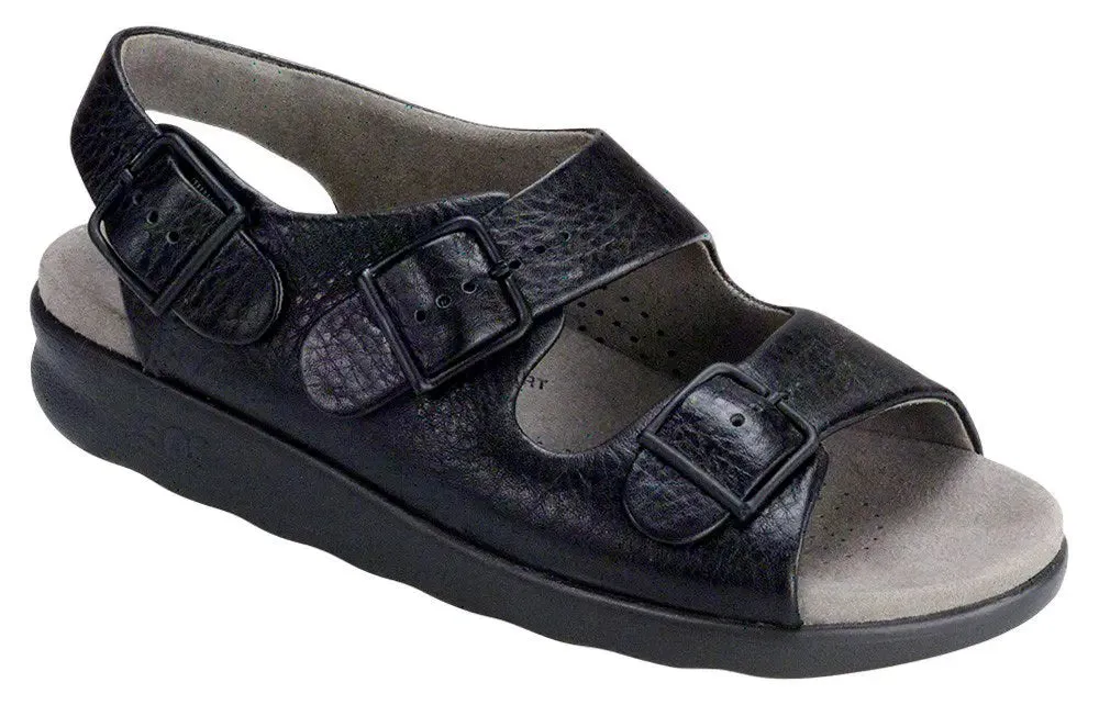 Womens SAS Relaxed  Adjustable Leather Sandal with Soft Cushioning
