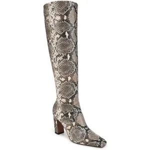 Womens Snake Print Man Made Knee-High Boots