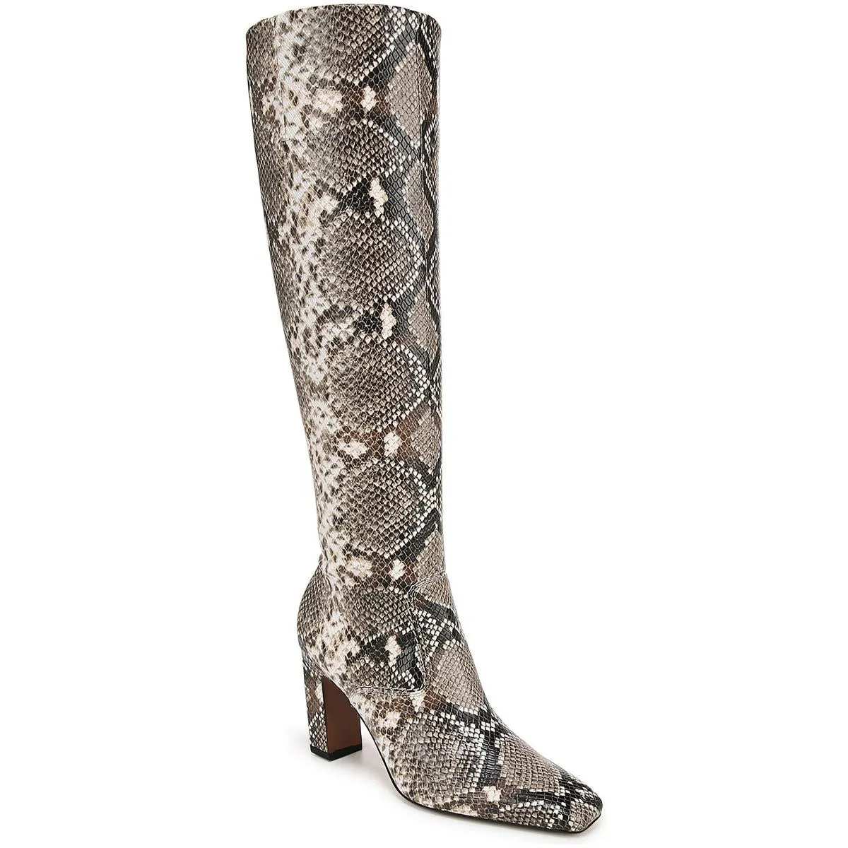 Womens Snake Print Man Made Knee-High Boots