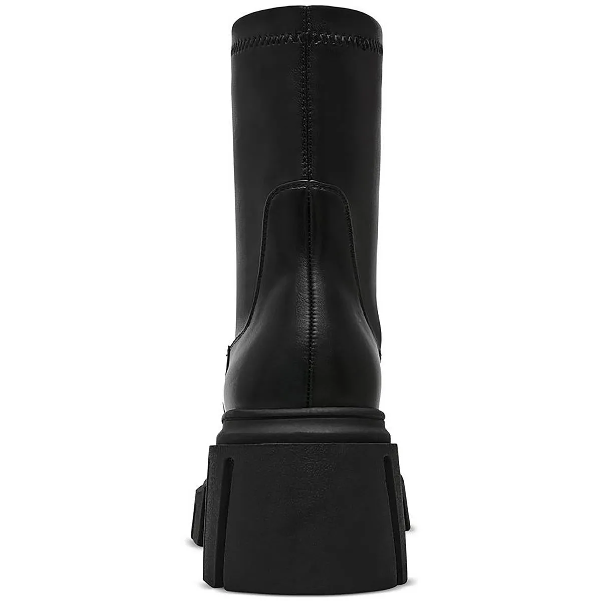 Womens Solid Faux Leather Motorcycle Boots
