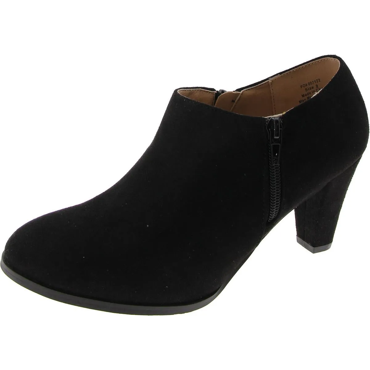 Womens Zip Up Slip On Booties