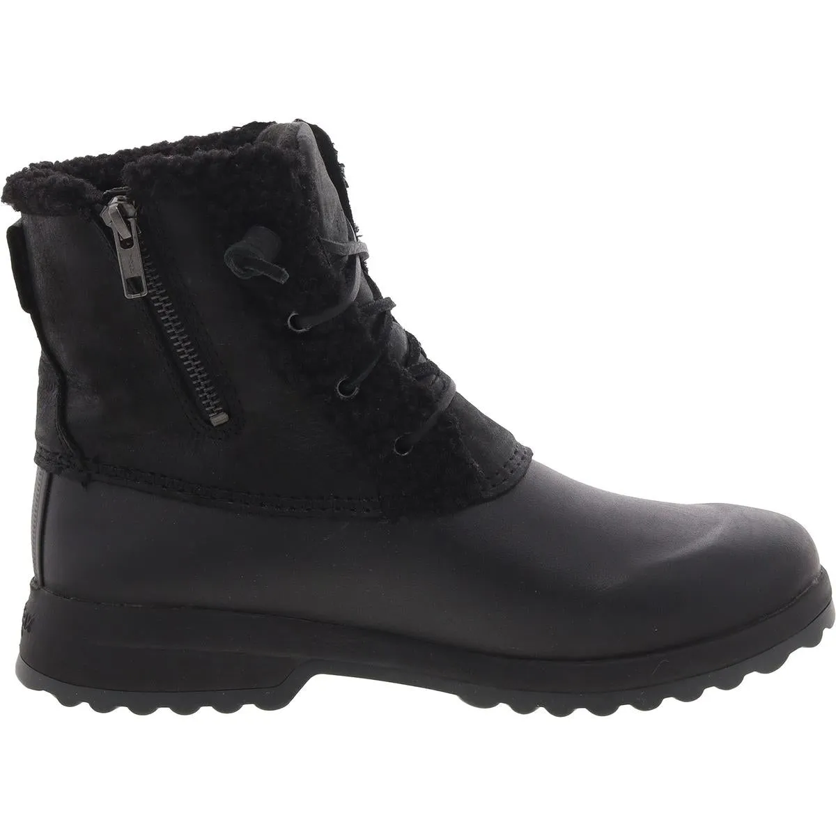 Womens Zipper Faux Fur Shearling Boots