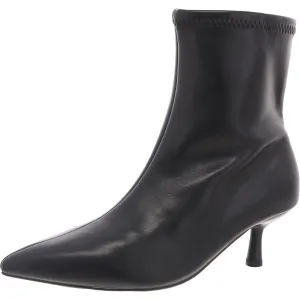 Womens Zipper Faux Leather Booties