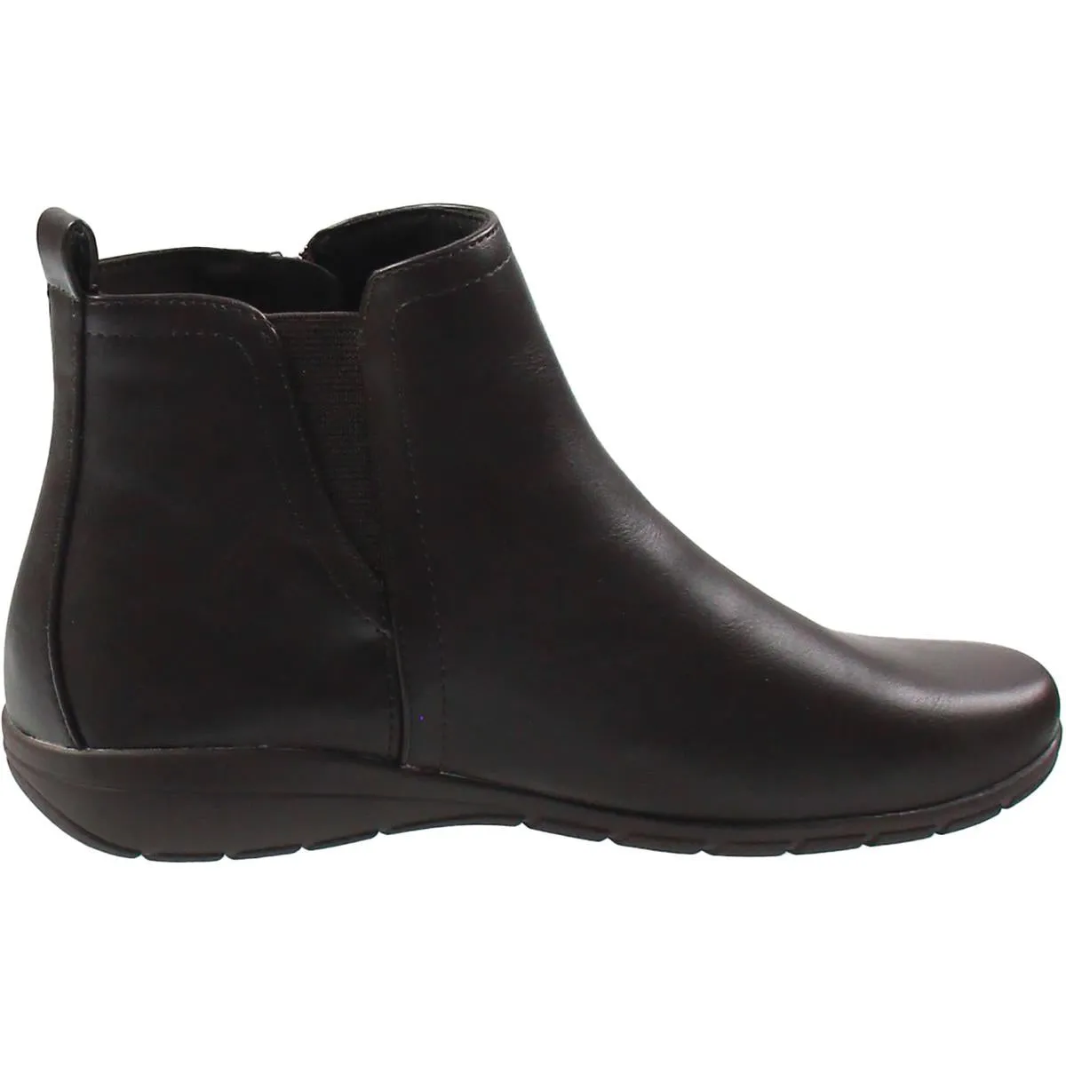 Womens Zipper Faux Leather Booties