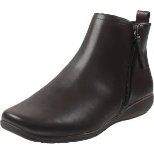 Womens Zipper Faux Leather Booties
