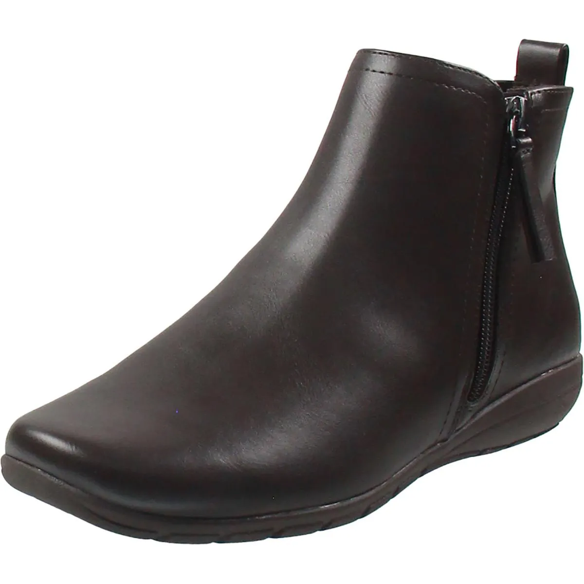 Womens Zipper Faux Leather Booties