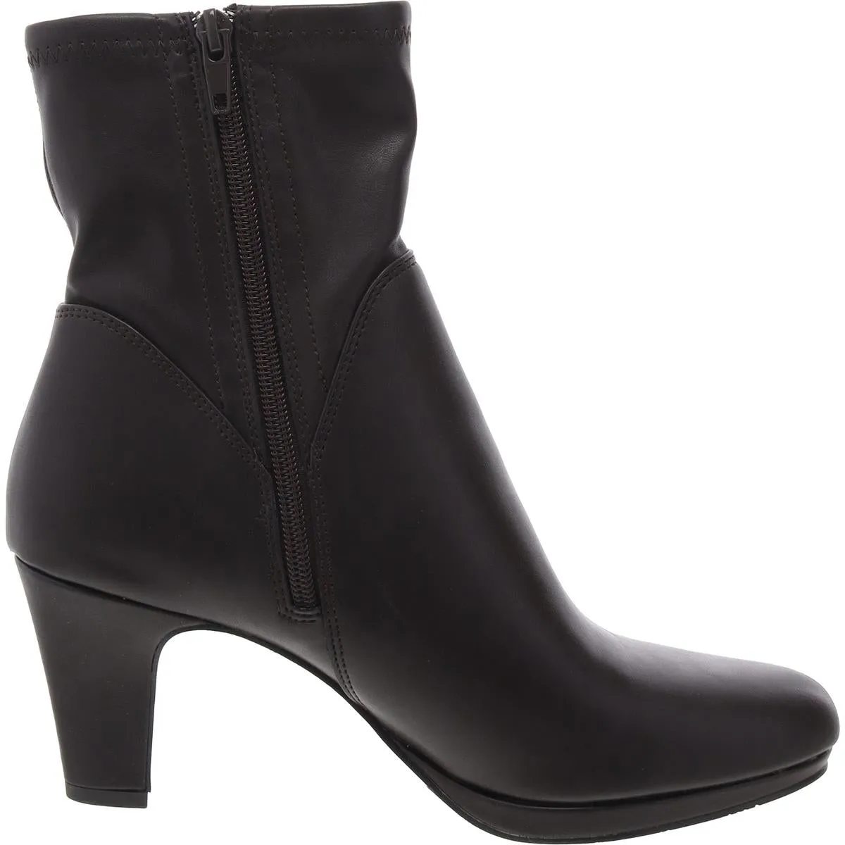 Womens Zipper Faux Leather Chelsea Boots