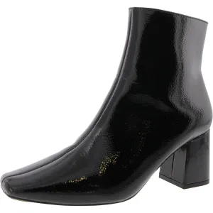 Womens Zipper Faux Leather Mid-Calf Boots