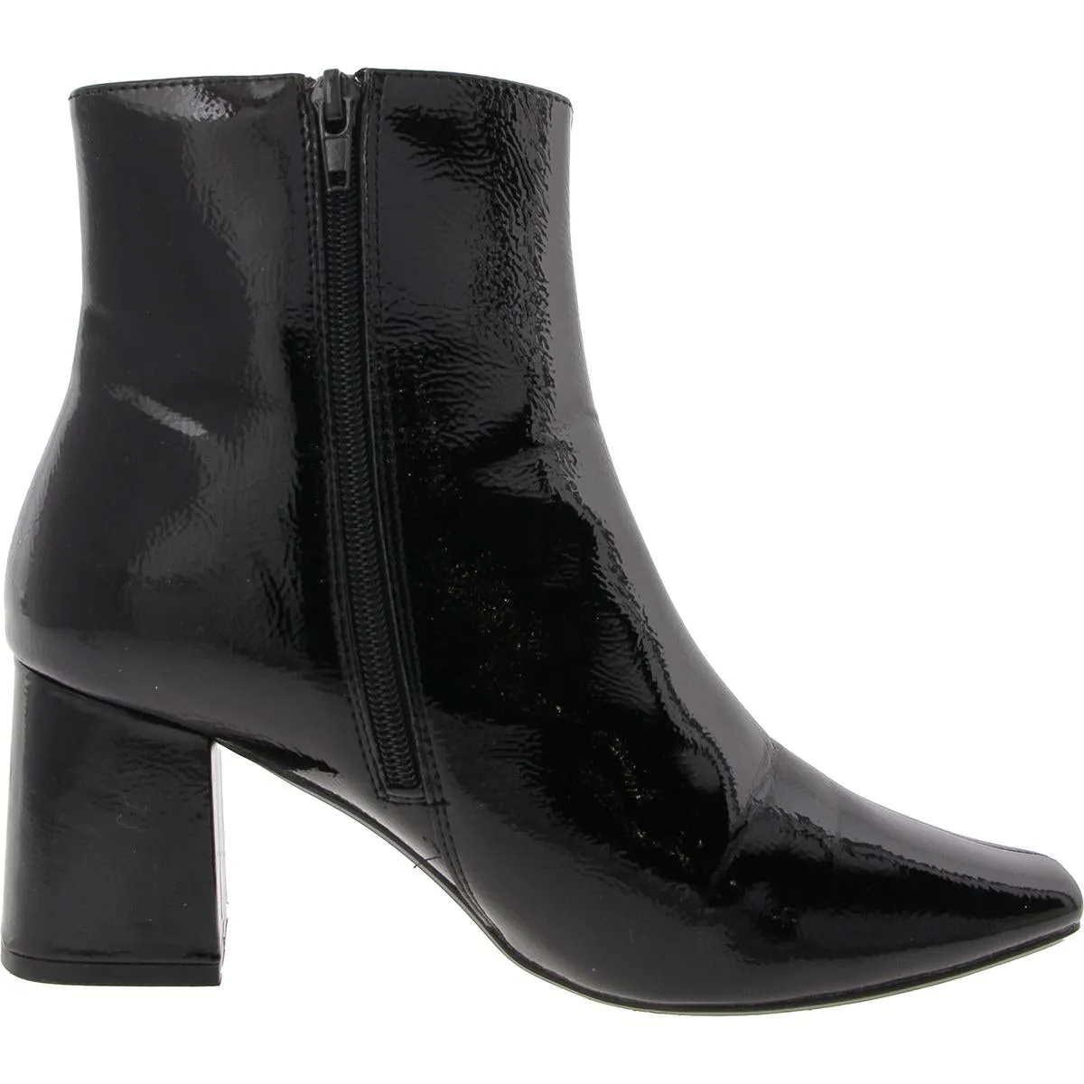 Womens Zipper Faux Leather Mid-Calf Boots