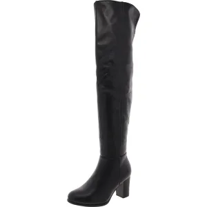 Womens Zipper Faux Leather Over-The-Knee Boots