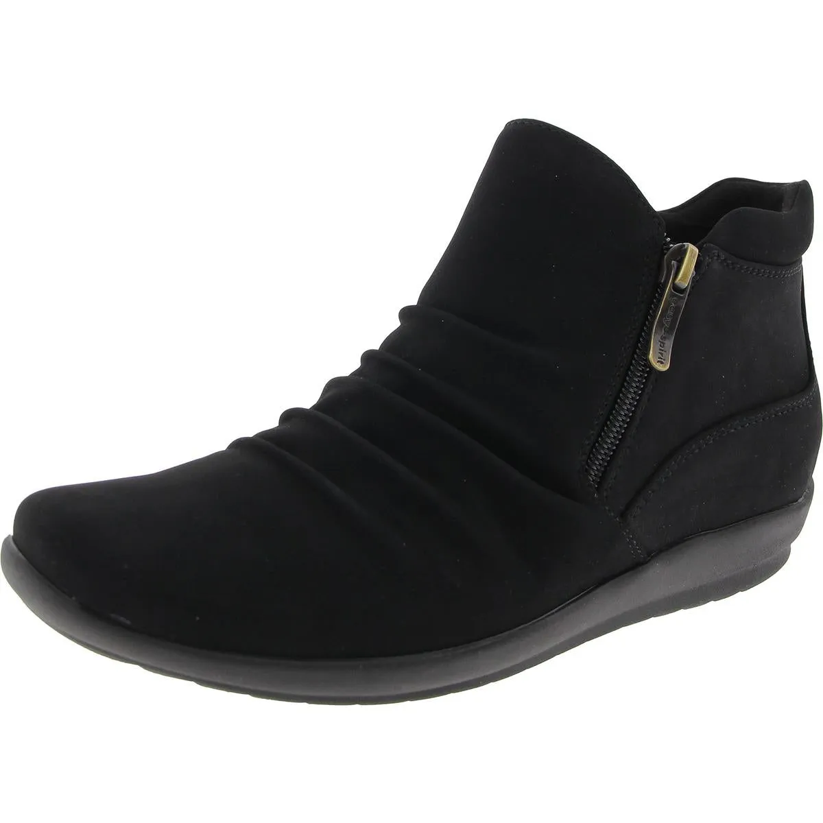 Womens Zipper Faux Suede Ankle Boots