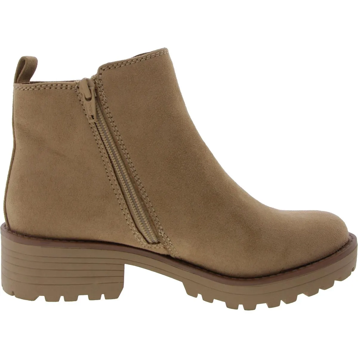 Womens Zipper Faux Suede Ankle Boots