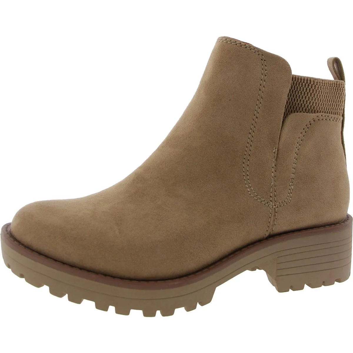 Womens Zipper Faux Suede Ankle Boots