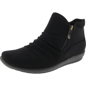 Womens Zipper Faux Suede Ankle Boots