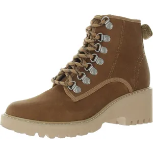 Womens Zipper Leather Combat & Lace-Up Boots