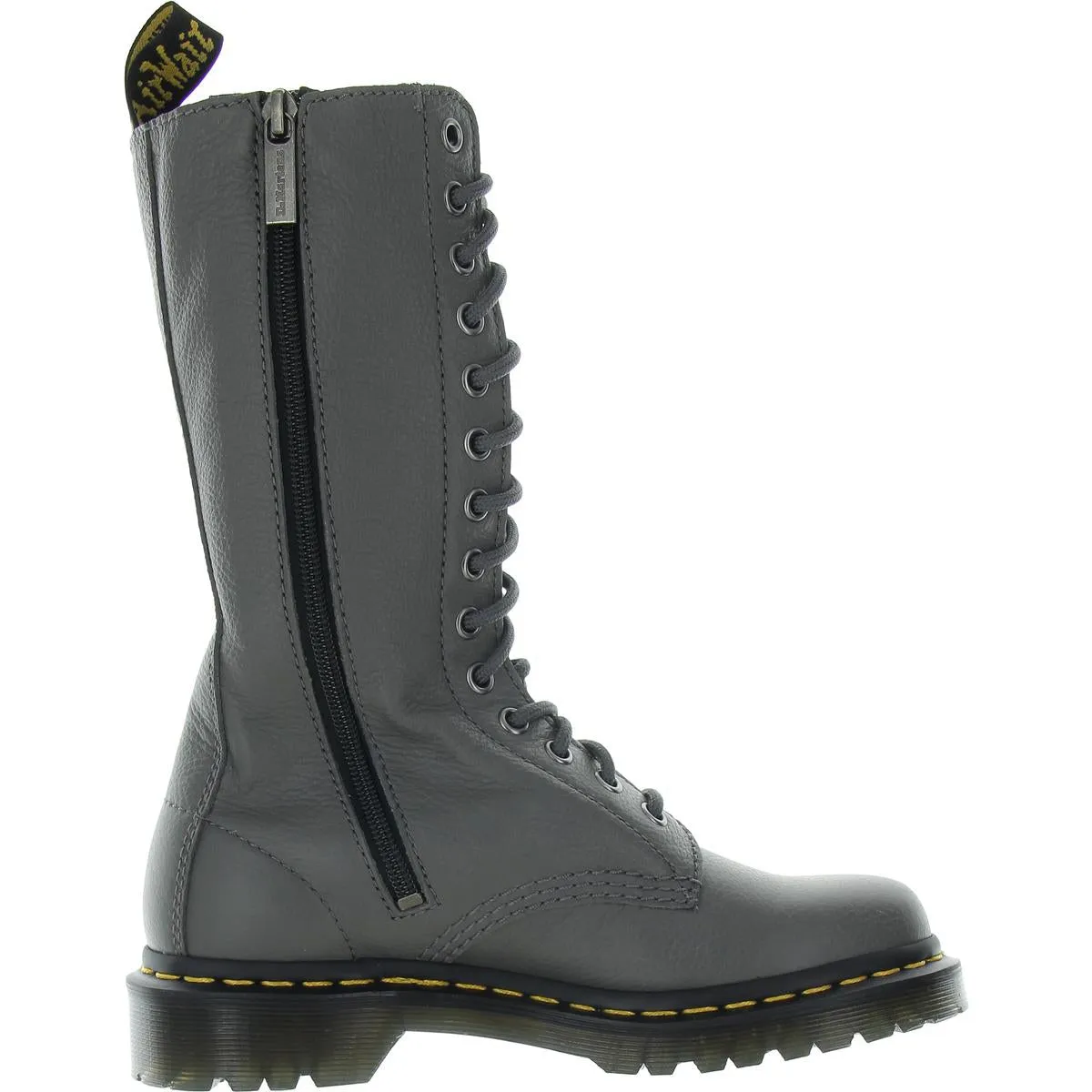 Womens Zipper Leather Combat & Lace-Up Boots