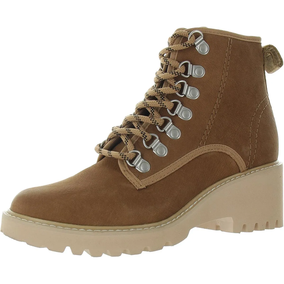 Womens Zipper Leather Combat & Lace-Up Boots