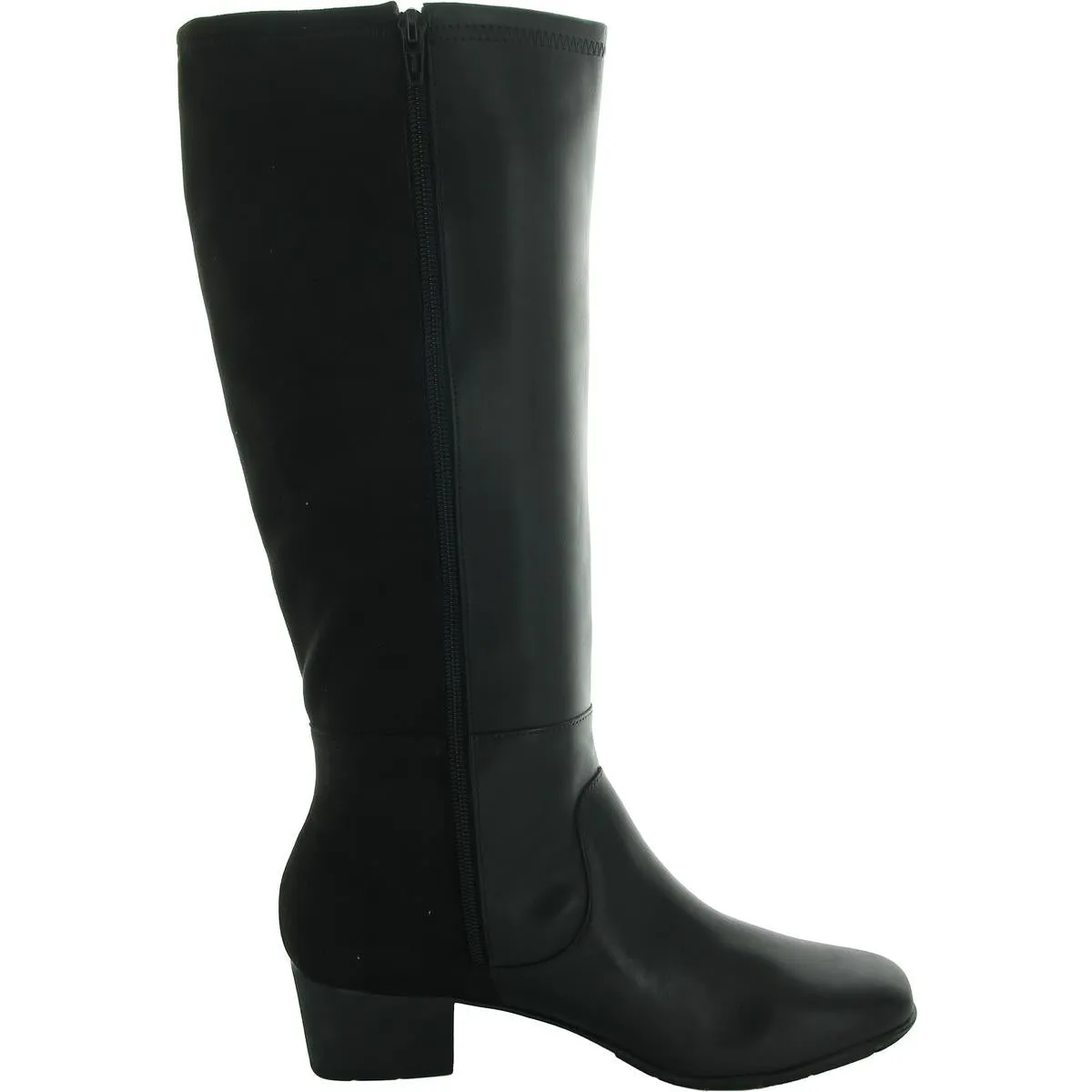 Womens Zipper Leather Knee-High Boots