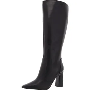 Womens Zipper Leather Knee-High Boots