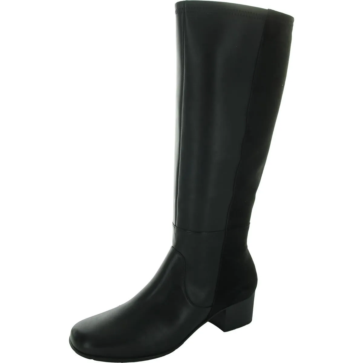 Womens Zipper Leather Knee-High Boots