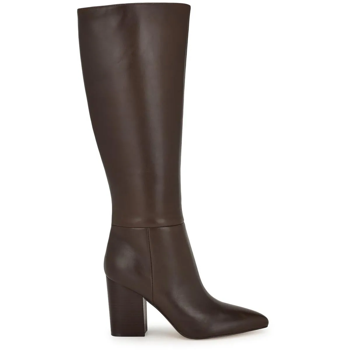 Womens Zipper Leather Knee-High Boots